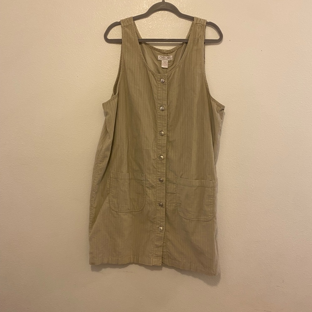 Cherokee Khaki tan Button-Front Dress